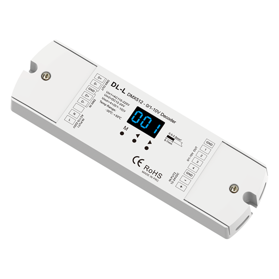 4CH Constant Voltage 01-10V DMX512 Decoder DL-L For led lights strip